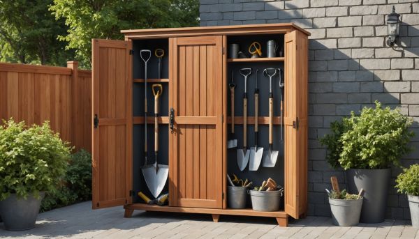 Armoire exterieure de rangement outils jardin