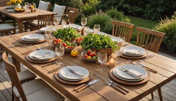 Table extensible exterieure repas conviviaux